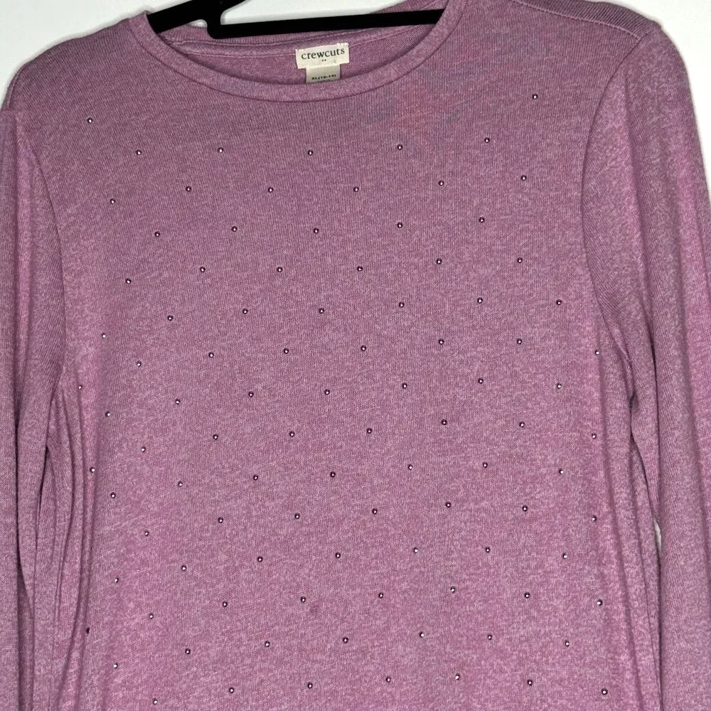 J. Crew CrewCuts Extra Soft Bejeweled Studded Top Girls Size 12-14